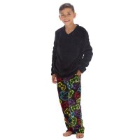15C743: Boys Plush Top & Super Soft Printed Fleece Lounge Pant- Gaming (9-13 Years)
